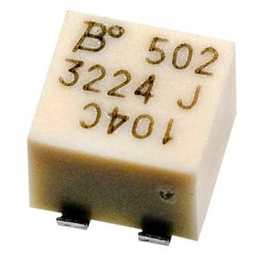 3224J-1-502E, Потенциометр многооборотный керметный 5кОм 0.25Вт SMD