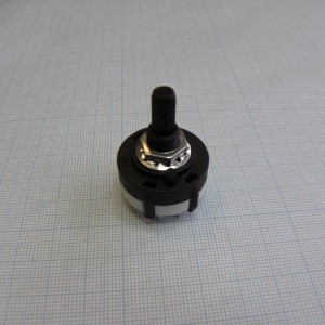 DS SR25P2 2-12, Переключатель поворотный 2-12(2группы*6) положений ручки (регулируется шайбой), вал 6мм с насечкой