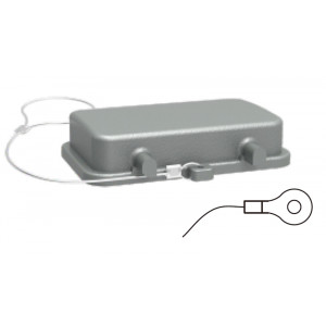 Защитная крышка D10B-MCV-4g/2S, Защитная крышка, типоразмер 10B, без уплотнителя, без защелок (упоры для двух защелок), с удерживающей стропой от утери с кольцевым наконечником, материал корпуса: алюминиевый сплав