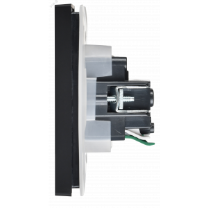 FORTE&PIANO Розетка 1-местная с заземлением с защитными шторками и крышкой безвинтовое крепление 16А IP44 FP119 черный IEK FP-R16-16-1-44-K02