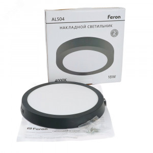 Светильник светодиодный ДПО-18w 4000K 1260Лм черный AL504 51073