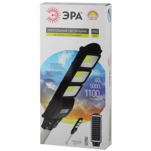 Консольный светильник на солн. бат.,COB,с кронштейном,60W,с датчи. движ.,ПДУ,1100lm, 5000К, IP65 Б0046796