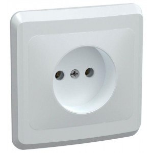 Розетка 1-м СП Вега РС10-2-ВБ 10А IP20 без заземл. без защ. шторок бел. ERV10-K01-10-DM