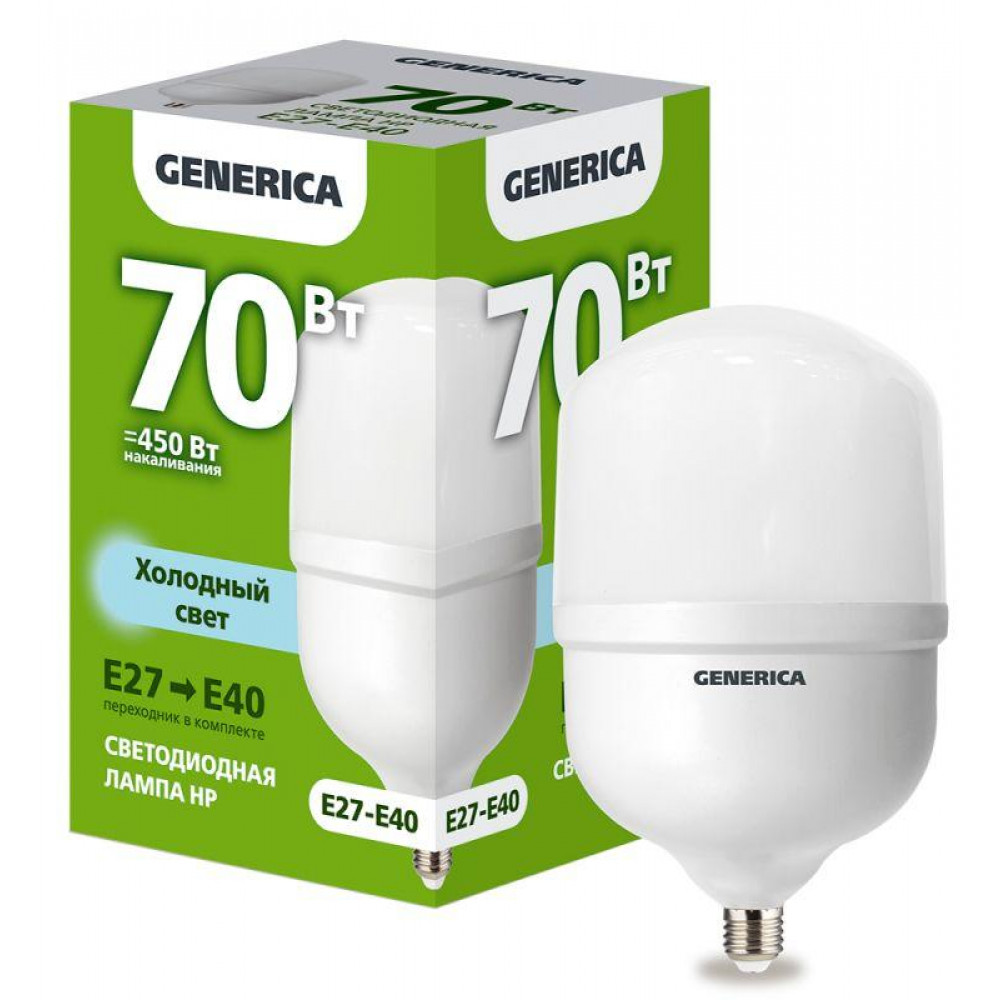 Изображение товара Лампа светодиодная HP 70Вт 6500К E27-E40 230В LL-HP-70-230-65-E27-E40-G