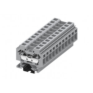 Проходная клемма 216901, Проходная клемма, боковой подвод кабеля, тип фиксации провода: пружинный, номинальное сечение: 16 мм кв., 76A, 800V, ширина: 12 мм, цвет: серый, тип монтажа: DIN35