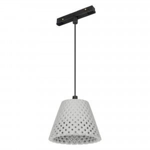 Светильник MAG-ORIENT-OLLAS-HANG-5W Day4000 (BK-GR, 80 deg, 48V) 036386, Светильник для магнитных треков MAG-ORIENT шириной 26 мм. Мощность 5 Вт, св. поток 120 лм, Дневной 4000 K, CRI>90, угол 80°, напряжение питания 48 В. Серый фигурный корпус из композитного материала на основе гипса, степень защиты IP20. Размер светоизлучаю