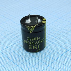 JNE2E331M10002500300, Конденсатор алюминиевый электролитический 330мкФ 250В ±20% (25х30мм) защелкиваемые выводы 10мм 2000час 105°C россыпь