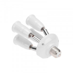 Разветвитель цокольный Е27-4хЕ27 (поворотный цоколь) белый 11-8864