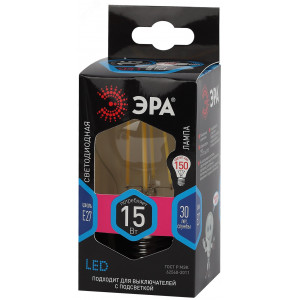 Лампа светодиодная филаментная F-LED-15W-840-E27 15Вт A60 грушевидная 4000К нейтр. бел. E27 Б0046983