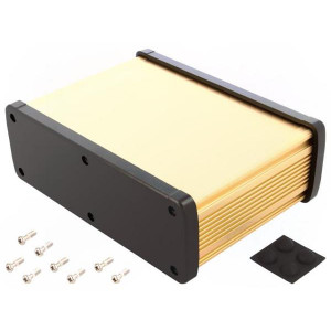 ALUG708GD120, Алюминиевый золотой корпус с черными торцевыми панелями