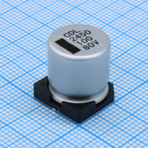 CDL080M101XDBPKKKV00R, Конденсатор алюминиевый электролитический 100мкФ 80В ±20% (12.5 X 13.5мм) для поверхностного монтажа 0.32Ом 500мА 5000час 105°С лента на катушке