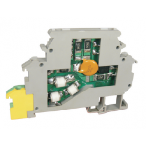 Устройство молниезащиты от ПП UTT-2JD/S1-24VDC, Устройство молниезащиты от перенаряжений, тип защиты: плавающий, схема: 2 провода, номинальное напряжение: 24V DC, номинальный ток: 300mA, ширина: 6,2 мм, сечение обслуживаемых проводников: 0,5 - 2,5 мм кв., винтовая фиксация провода, монтаж на DIN рейку