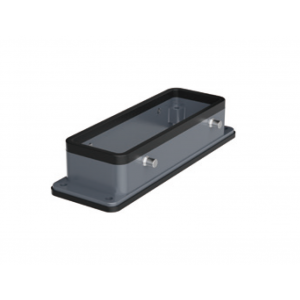 Открытое основание разъема H24B-OM-4PR, Основание разъема на панель, открытое, типоразмер 24B, с уплотнителем, без защелок (упоры для двух защелок), без защитной крышки, материал корпуса: алюминиевый сплав