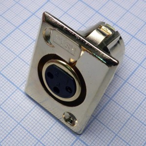 CANNON 20 3F, Аудио разъём XLR - розетка приборная, 3 контакта, цвет - золотистый
