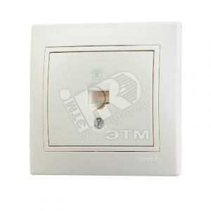 Розетка телефонная 1-м СП Mira RJ11 крем./крем.. 701-0303-137