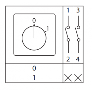 Переключатель кулачковый ПК-1-112 25А 2P «0-1» с ключом PROxima pk-1-112-25