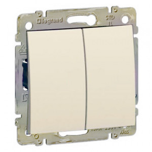 Переключатель на 2 направления двухклавишный Valena, слоновая кость 695604