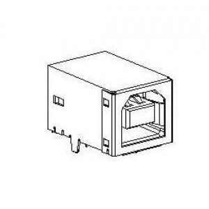 67068-8110, USB-коннекторы USB REC 4P RA SHLD TYPE B AUFL