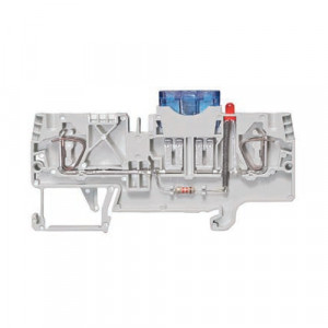 Предохранительная клемма WKFN 4 FSI LED 24, Предохранительная клемма, тип предохранителя: флажковый, LED 24V, тип фиксации провода: пружинный, номинальное сечение: 4 мм кв., 24V, ширина: 6 мм, цвет: серый, тип монтажа: DIN35