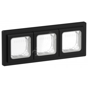 FLITE Рамка 3-местная IP55 Рпро-3-55-ФлЧ черный IEK FI-M30-32-55-K02