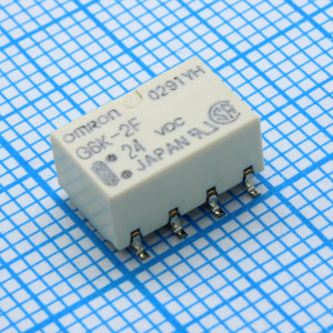 G6K-2F-TR-24VDC, Реле сигнальное 1А 2 контакта на замыкание катушка 24В SMT