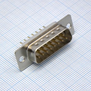 KLS1-221-15-M-W, D-Sub, вилка на плату