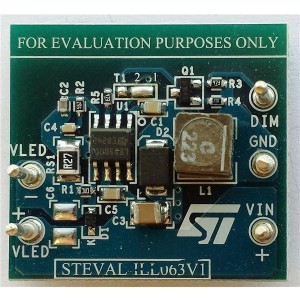 STEVAL-ILL063V1, Средства разработки схем светодиодного освещения  3 A LED driver based on the LED5000 in floating boost topology