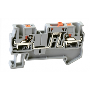 Клемма с размыкателем UJ6-4SK, Клемма с ножевым размыкателем, тип фиксации провода: Push-in, номинальное сечение: 4 мм кв., 20A, 500V, ширина: 6,2 мм, цвет: серый, тип монтажа: DIN35