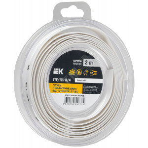 Трубка термоусадочная ТТУ нг-LS 8/4 бел. (уп.2м) UDR12-008-004-002-K01-T