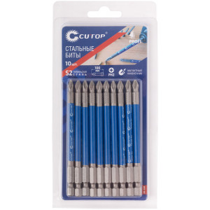 Биты стальные, 10 шт, Profi, PH2, 100 мм 83-328