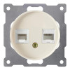 Розетка компьютерная 2-м СП Florence RJ45 кат.5E механизм беж. (1E20901301) 2172795