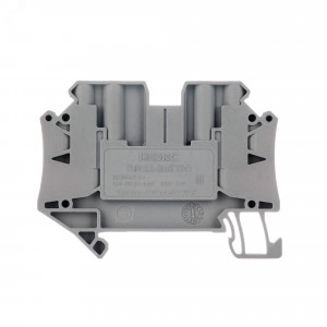 Клемма проходная, винтовой зажим, 4 точки подключения, 2.5 кв.мм, серая TUR-2.5-QUATTRO