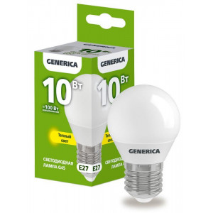 Лампа светодиодная G45 10Вт шар 3000К E27 230В LL-G45-10-230-30-E27-G