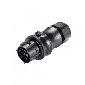 Розеточный разъем на кабель RST20I4S B1 ZR1 SW, Розеточный разъем на кабель диаметром 10-14 мм, 4 полюса, тип фиксации провода: винтовой, номинальные характеристики: 250/400V, 20A, цвет корпуса: черный, цвет контактной вставки: черный, серия RST Classic