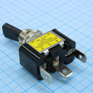 ASW-07D-2-G, Тумблер с зеленой LED подсветкой ON-OFF 30A 12В