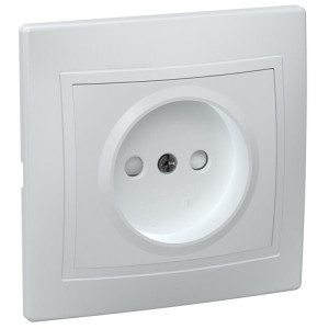РСш10-2-КБ Розетка 1местн. без з/к с защ.штор. 10А КВАРТА (белый) ERK10-K01-10-DM