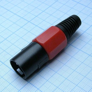 CANNON 80R 3M, Аудио разъём XLR - вилка кабельная, 3 контакта, цвет - красный