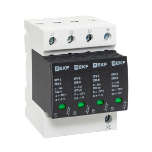Ограничитель импульсных напряжений ОПВ-D/4P In 5кА 275В с сигн. PROxima opv-d4