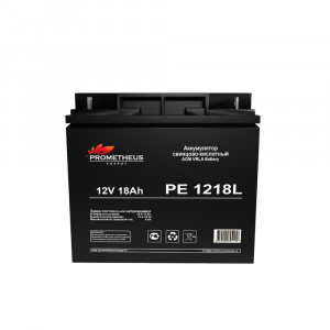 PE1218L, Аккумулятор свинцово-кислотный 12V 18Ah, размер 181х77х167мм, болт+гайка 5мм, срок службы 10 лет