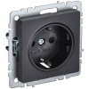 Розетка BRITE РС11-1-0-БрЧ 16А с заземл. без защ. шторки черн. IEK BR-R11-16-K02