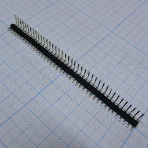 KLS1-207-1-40-R1, Соединитель штыревой, вилка на плату однорядная угловая, 40pin(1x40), шаг 2.54мм