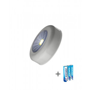 Фонарь-подсветка 1Вт COB LED 3xAAA (R03) корпус ABS-пластик сер. самокл. поверхность в комплекте двустор. скотч KOC307B