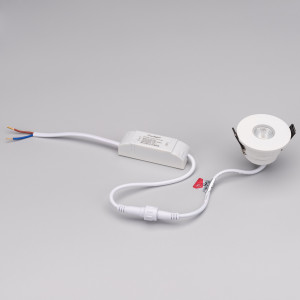Светильник MS-GLORY-BUILT-R54-5W Warm3000 (WH, 38 deg, 230V) 047285, Встраиваемый светильник даунлайт. Мощность 5 Вт, св. поток 400 лм, 80 лм/Вт, теплый 3000 K, CRI>90, угол 38°, напряжение питания 230 В. Белый круглый корпус из алюминия, экран PMMA, степень защиты IP54. Размер: диаметр 54 мм, высота 30 мм.  Монтаж встраив