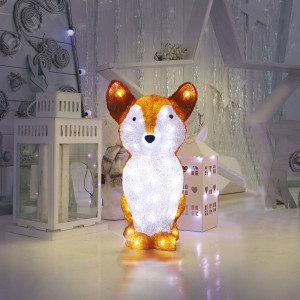 Акриловая светодиодная фигура Лисенок 28х15х26 см, батарейки 2хAA (не входят в комплект), 30 светодиодов 513-316
