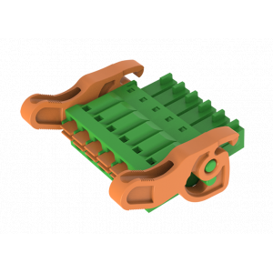 Розеточный разъем на кабель MC-RF3.81H04P-I-0001, Розеточный разъем, прямой, на кабель, шаг: 3.81 мм, 4 полюса, фиксация провода Push-in, исполнение: с поворотной защелкой, 160V, 8A, цвет: зеленый