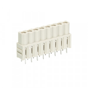 Розеточный разъем на кабель 8213 BL/8 G OB, Розеточный разъем, вертикальный, на кабель, шаг: 5.08 мм, 8 полюсов, фиксация провода пайкой, исполнение: без маркировки, 690V, 12А, цвет: серый