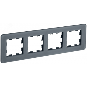 BRITE Рамка 4-мест. РУ-4-2-Бр стекло графит RE BR-M42-G-41-K53
