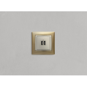 VALENA Розетка двойная USB слоновая кость 774170