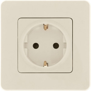 Розетка 1-м СП Inspiria 16А IP20 250В 2P+E защ. шторки немецк. стандарт механизм сл. кость Leg 673731