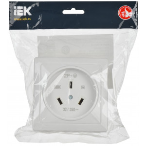 Розетка 1-м СП Рпл11-К 32А IP20 разборная для плиты с заземл. бел. ERP11-032-K01